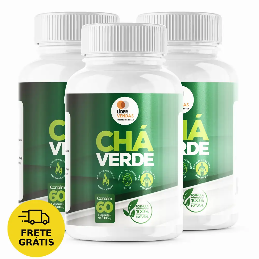 Kit 3 Potes Chá Verde Caps