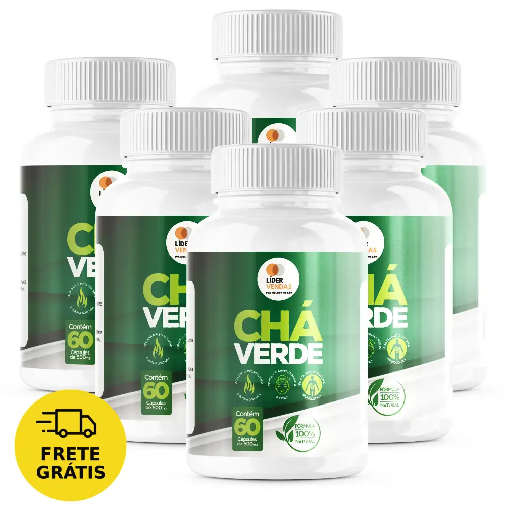 Kit 6 Potes Chá Verde Caps